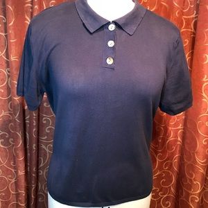 Talbot’s demure cotton knit top-excellent detail